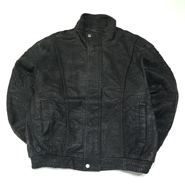 CL642 L 윌슨레더 90s 페블 그레인 소가죽 블랙 자켓 아우터