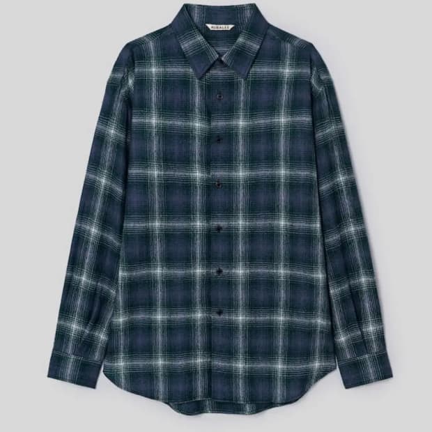 [5] AURALEE AIRY WOOL CHECK SHIRT