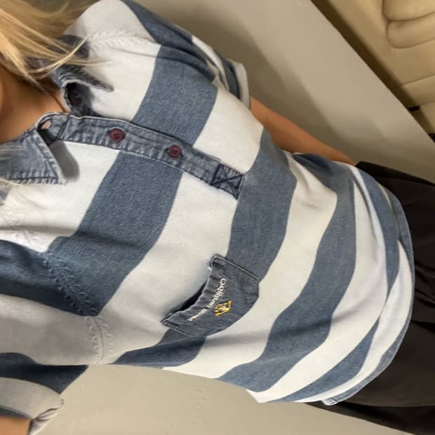 kawaii stripe pattern collar t-shirt