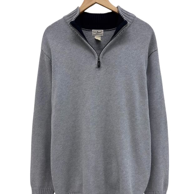 엘엘빈 반집업 니트 그레이 (XL~2XL)