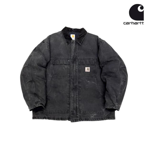 칼하트 OG 가죽패치 C26 blk 샌드스톤 아크틱 페이딩 워크자켓 블랙