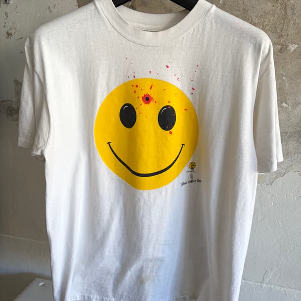 90s Smiley head shot