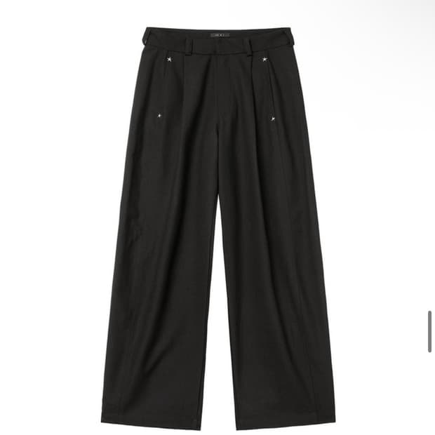 바니쉬먼트 Stud curved slacks_black