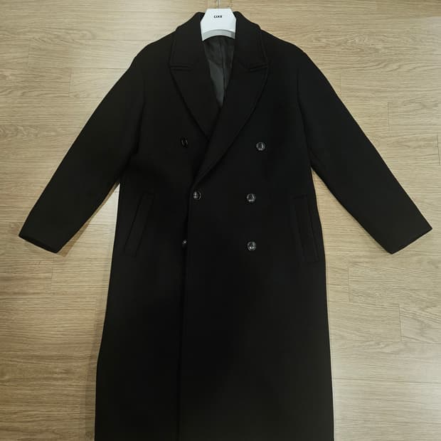 쿠어 MTR 오버핏 더블 롱 코트 블랙
S