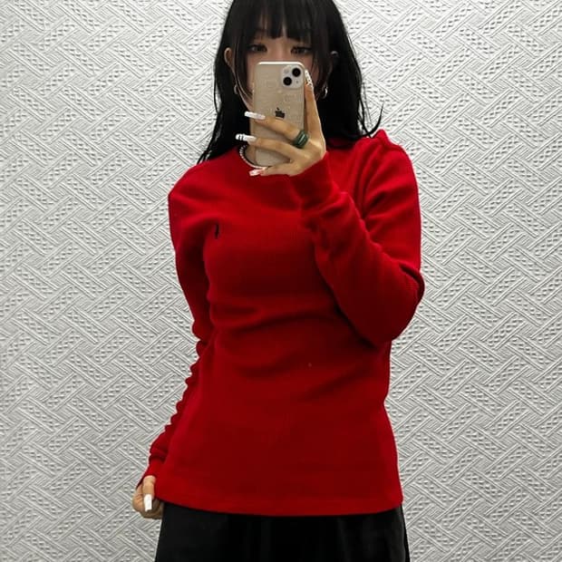 폴로 랄프로렌 빈티지 레트로 00's 와플 니트 롱슬리브 M C10875