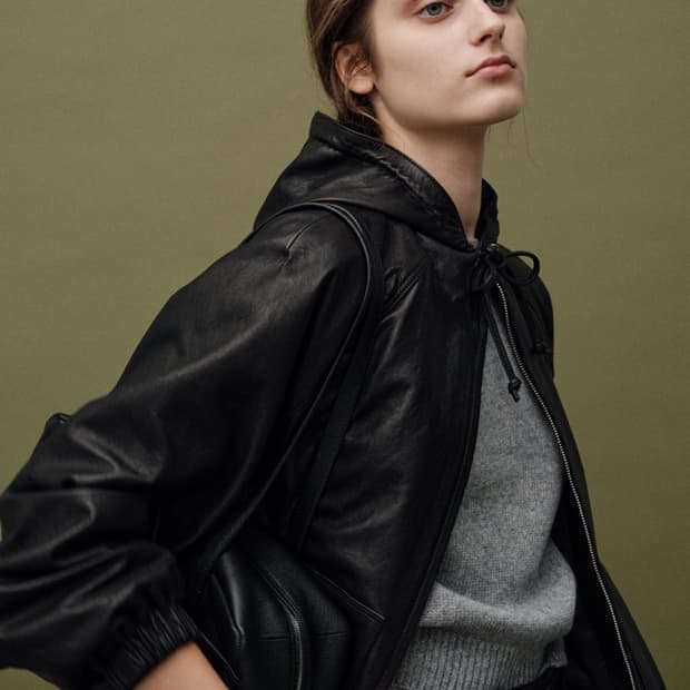 낫띵리튼 후드 레더 자켓