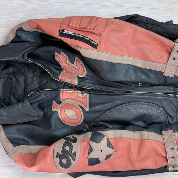 Opt 레더자켓 카우보이 모터사이클 점퍼 y2k
