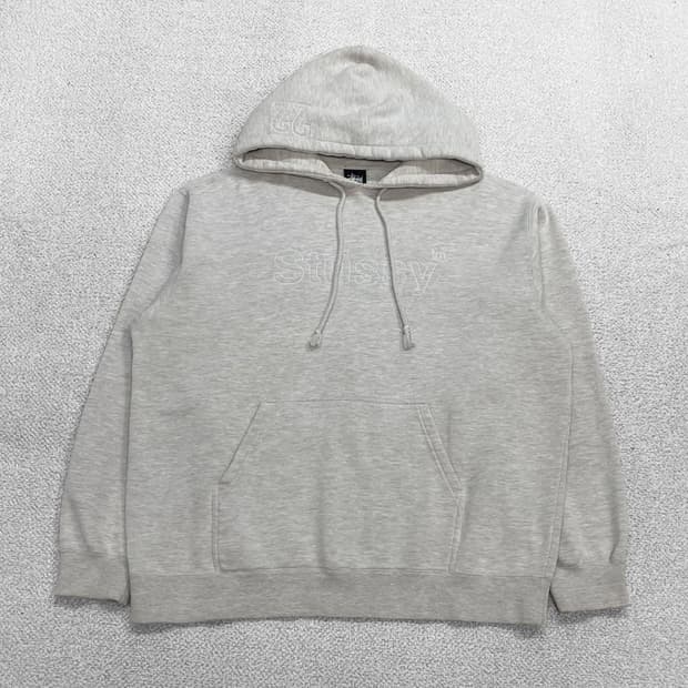 스투시 Stussy 00s 올드스쿨 아플리케 후드티 오트밀