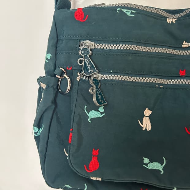 고양이 지퍼 크로스백 