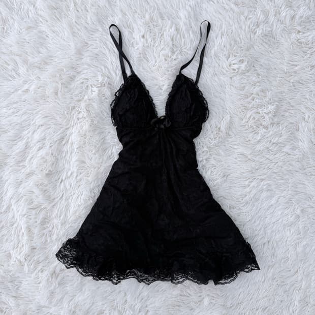 블랙레이스슬립원피스