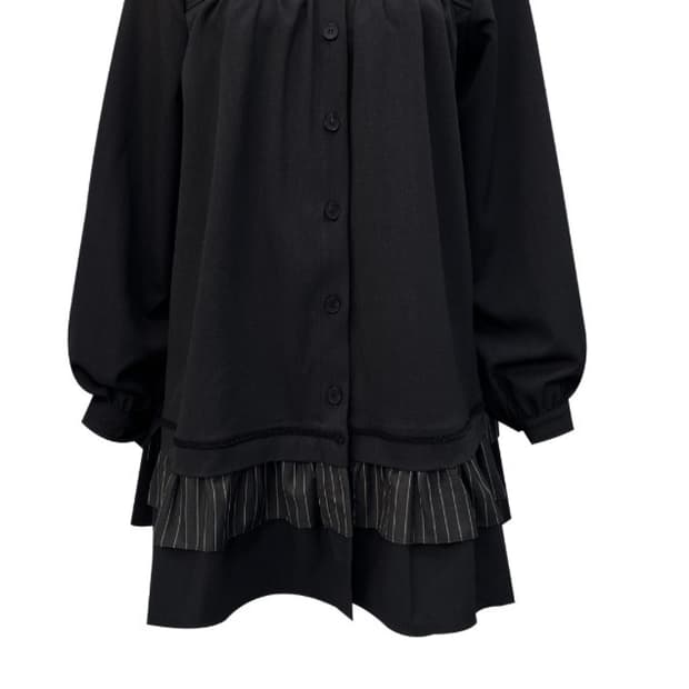 체메씨 스트라이프 프릴 원피스