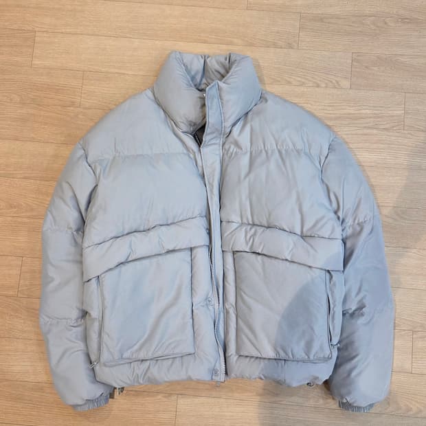 코드그라피 덕다운 숏패딩푸퍼 웜그레이 xl