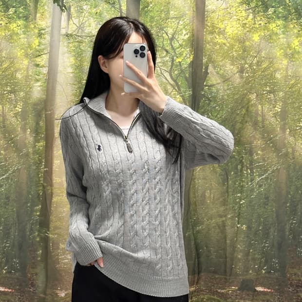 🤍 폴로 랄프로렌 반집업 꽈배기 니트 🤍 