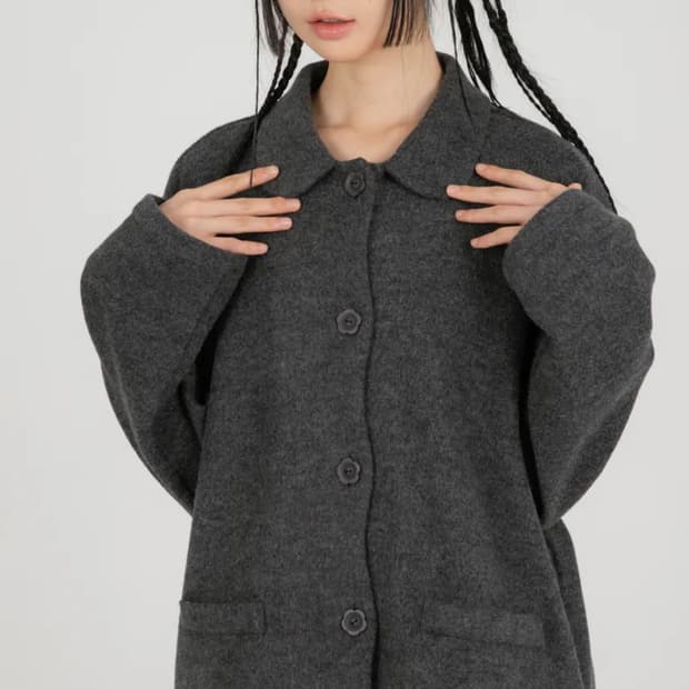 나이엔 플라켓 가디건 자켓 차콜