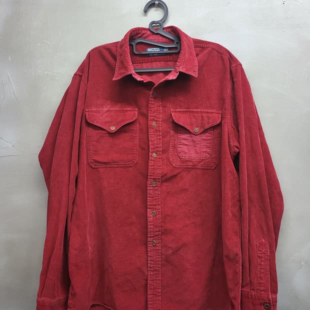 폴로 레드 코듀로이 남방 셔츠xl