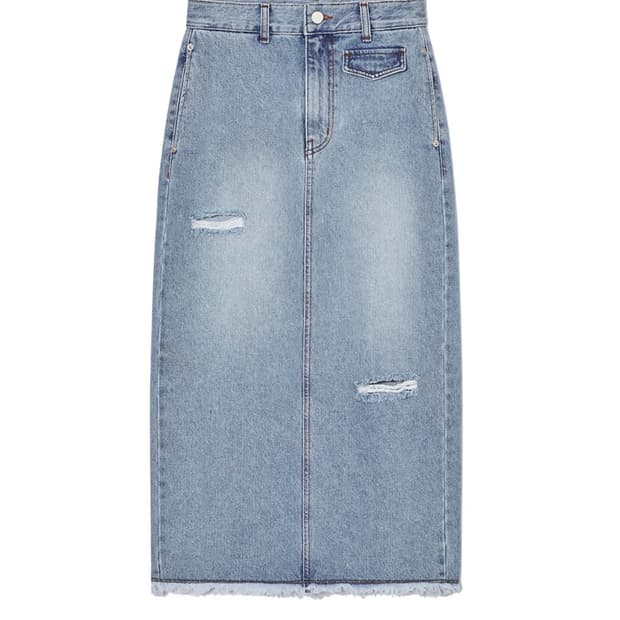 기준 kijun 구겐하임 데님 미디 스커트 L