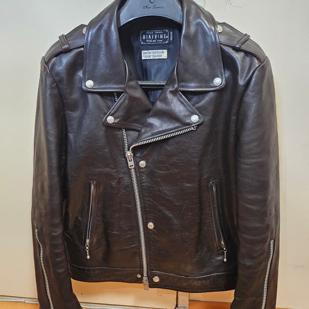 100 L) 디아프바인 죠니 홀스하이드 말가죽 더블라이더 레더 자켓