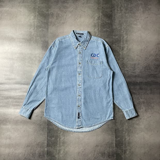 PORT AUTHORITY 빈티지 코튼 데님 셔츠 A00742