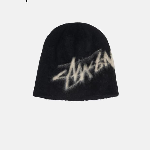 스투시 브러쉬드 아웃 스탁 스컬캡 비니 블랙