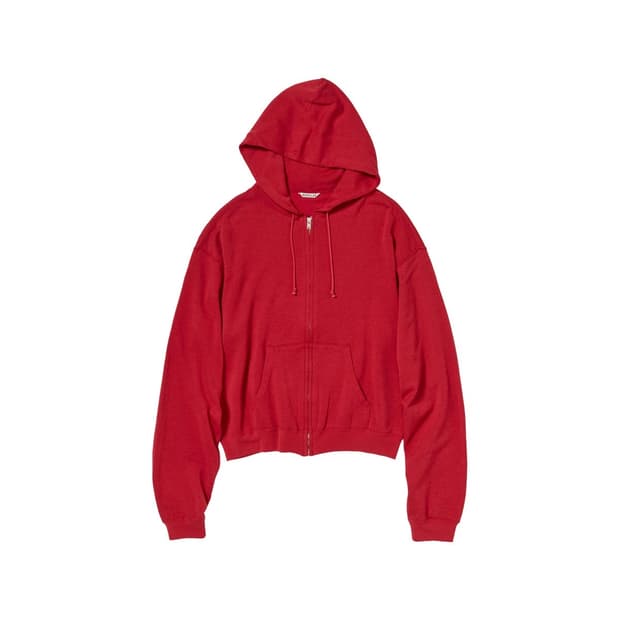 오라리 26SS 하이 트위스트 라이트 스웻 집 파카 레드 5사이즈