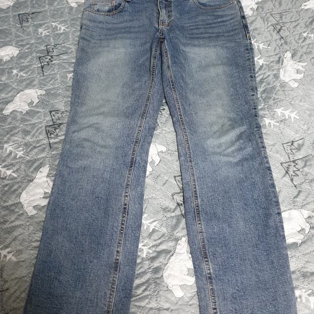 페이탈리즘 그레이쉬 블루 크롭 컷팅 데님팬츠 (34)