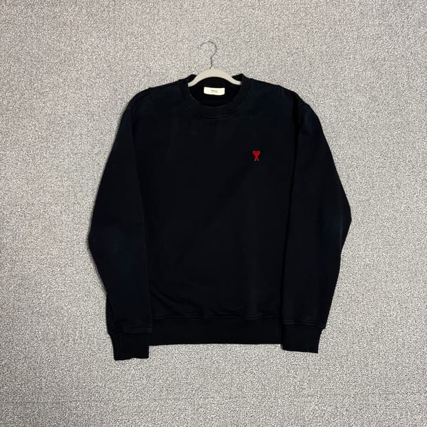 아미 스몰로고 맨투맨 블랙 XL