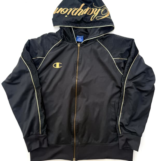 챔피온(Champion) 골드 스크립트 후드 집업