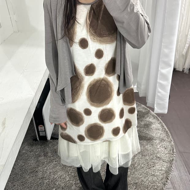 silver king dot layered top