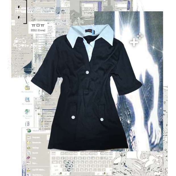 Vintage Y-shirt Layered Knit 