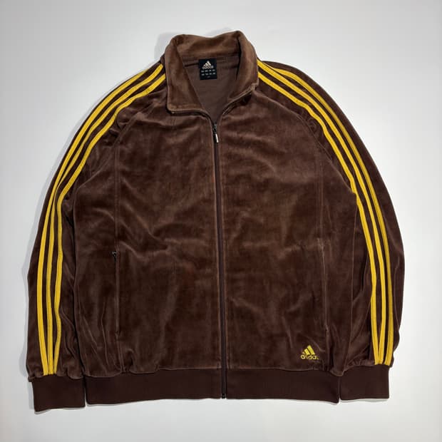아디다스 벨벳 브라운 벨로아 트랙 자켓 블록코어