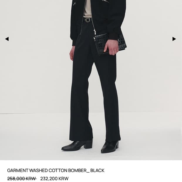 토니웩 GARMENT WASHED COTTON BOMBER_ BLACK