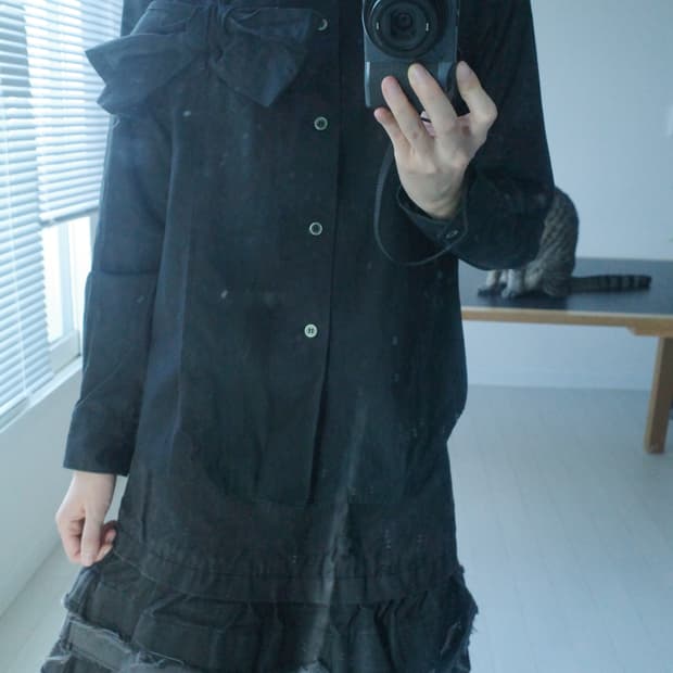 꼼데가르송 블랙 리본 셔츠