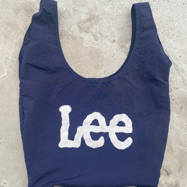 LEE 일본판 나일론 바스락 네이비 에코백L