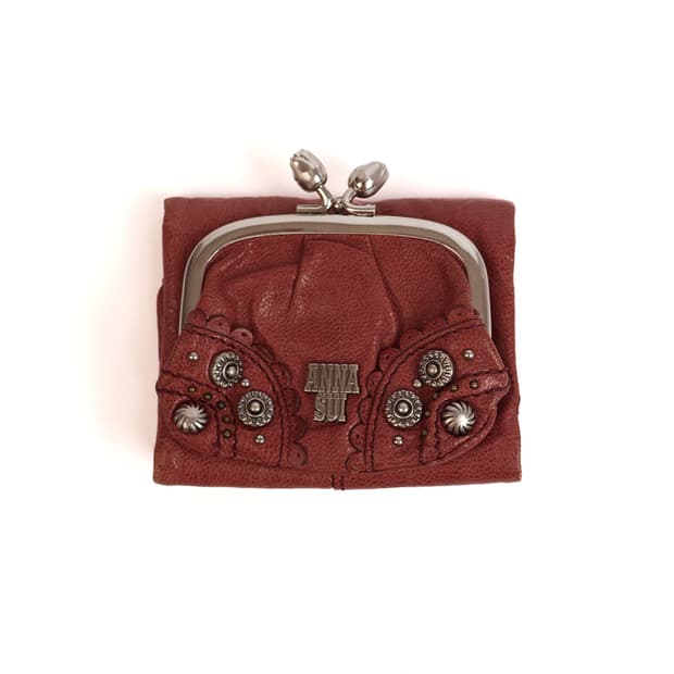 [ANNA SUI] 레드 레더 프레임 미니 월렛