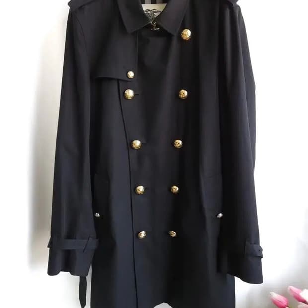 [버버리] 남성 남자 버버리 더블브레스트 트렌치코트 금장단추 블랙 50