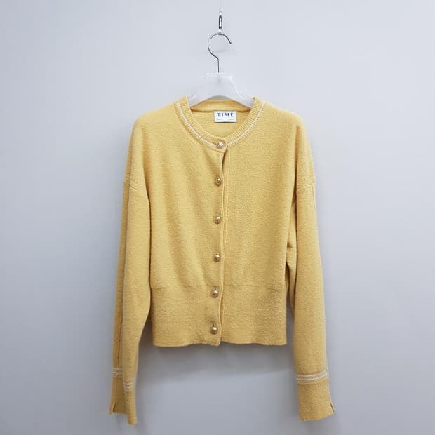 한섬 타임 2022 울 블랜드 글리터 라인 가디건 F90 사이즈