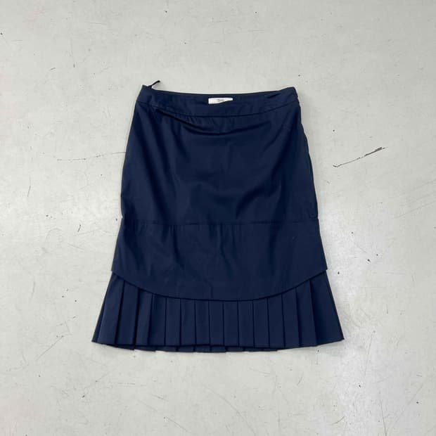 프라다 레이어링 플리츠 스커트