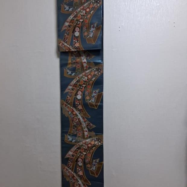 후쿠로 오비 일본전통 고전 타테와키 하나이리 자카드패턴 