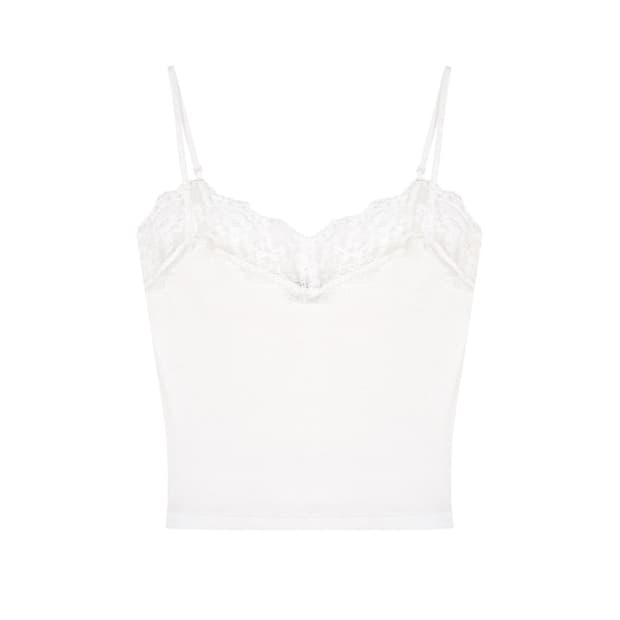 클리시어 크림도넛 슬리브 화이트 클리시어 크림도넛 나시