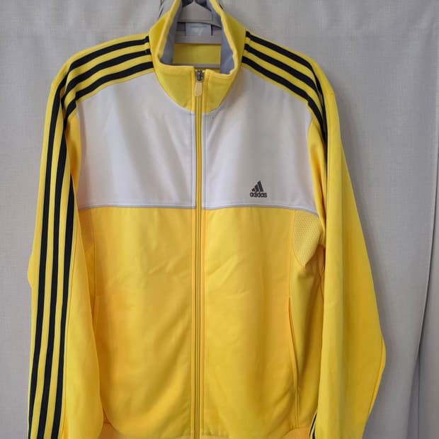 아디다스 올드스쿨 빈티지 삼선 져지 옐로우 화이트