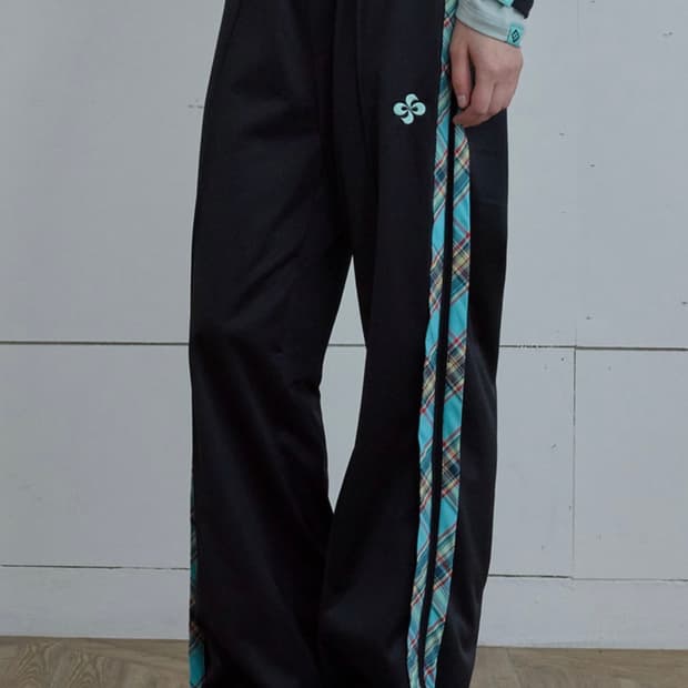 헤레틱 Heretic CHECK TRACK PANTS / black