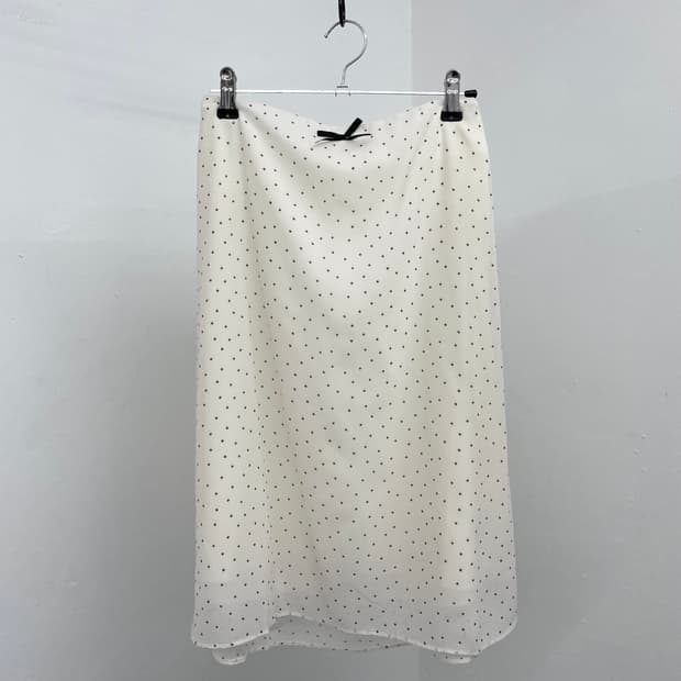 퓨어 도트 리본 스커트