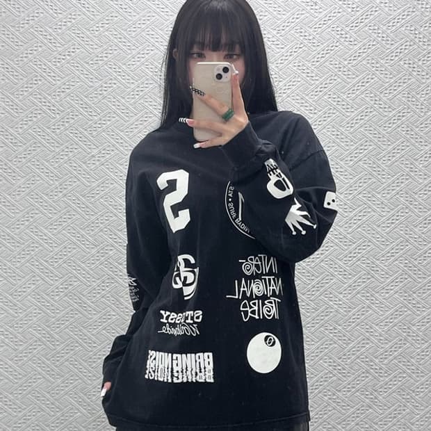 스투시 아카이브 스트릿 펑크 스컬 롱슬리브 L C10092