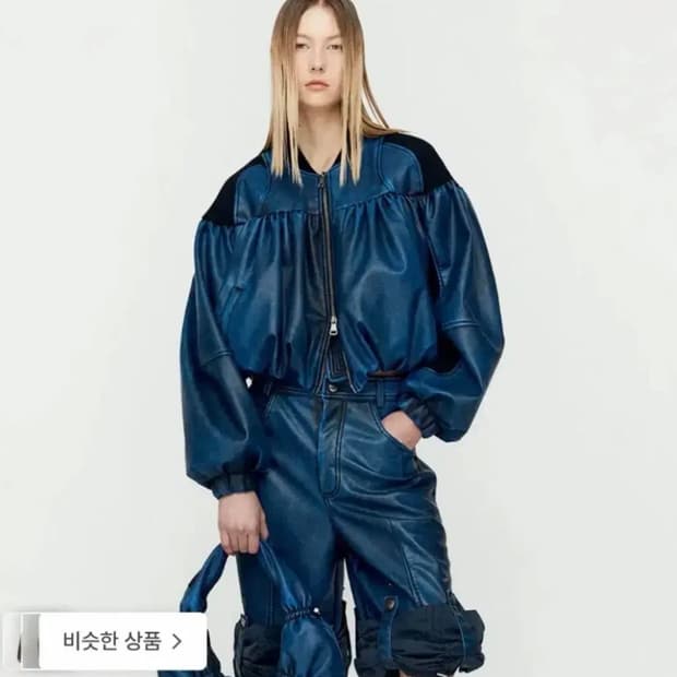 앤더슨벨/ 셔링 폭스 레더 봄버 자켓