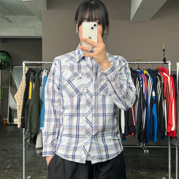 랭글러 웨스턴 체크 셔츠 