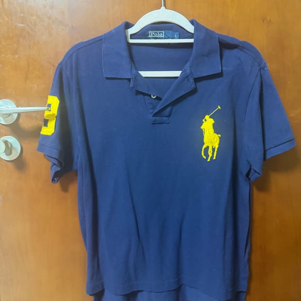 폴로 랄프로렌 남색 빅포니 카라티 L