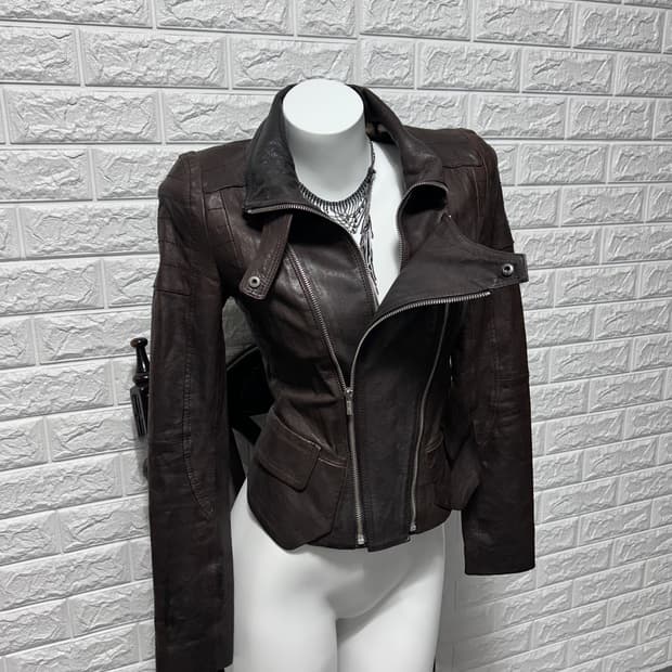 멀티 지퍼 판넬 레더 자켓