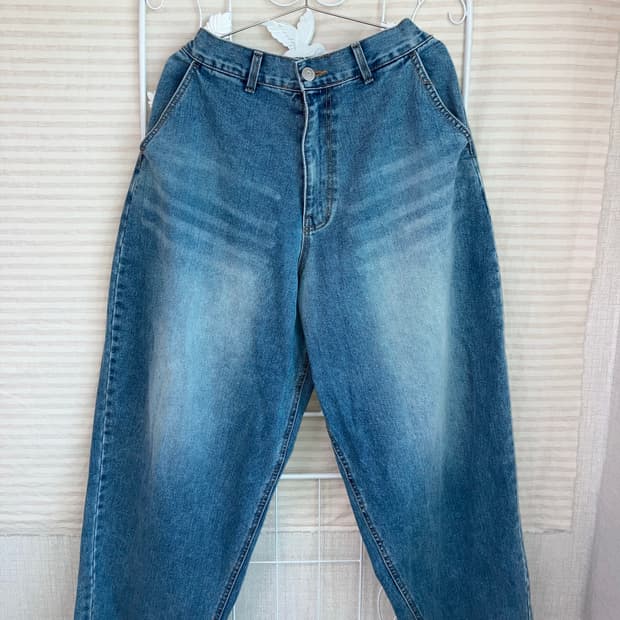  중청 워싱 데님 팬츠 y2k 스트릿 갸루 펑키479   fabri