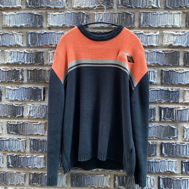 할리데이비슨 컬러블럭 코튼 니트