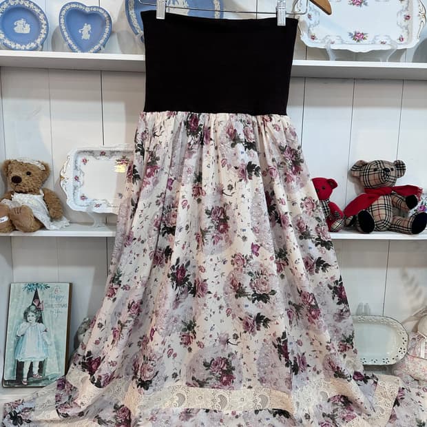 axes femme(악시즈 팜므) 로맨틱 플라워 레이스 롱 스커트